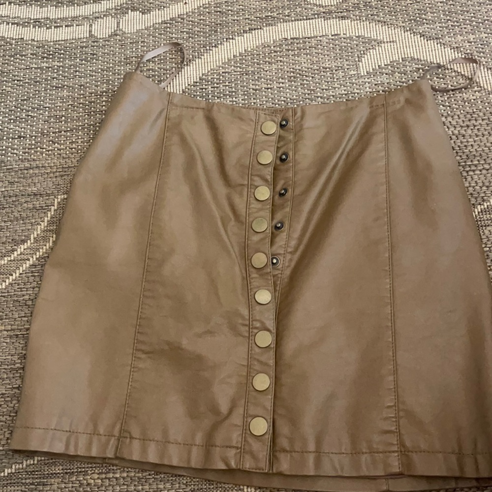 Free people oh snap vegan leather skirt